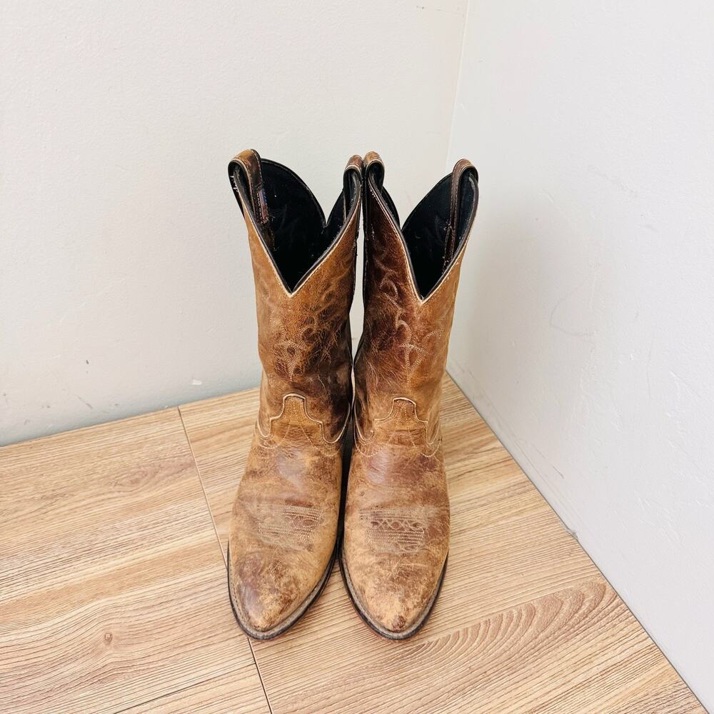 Laredo Brown Leather Pointed Toe Western Boots Women’s Size 9 - Picture 3 of 10